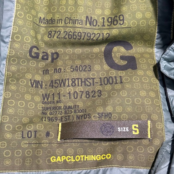 GAP Womens Coat Sz S Olive Green Chunky Faux Fur Collar Quilted‎ Vented Drawcord - Picture 4 of 7